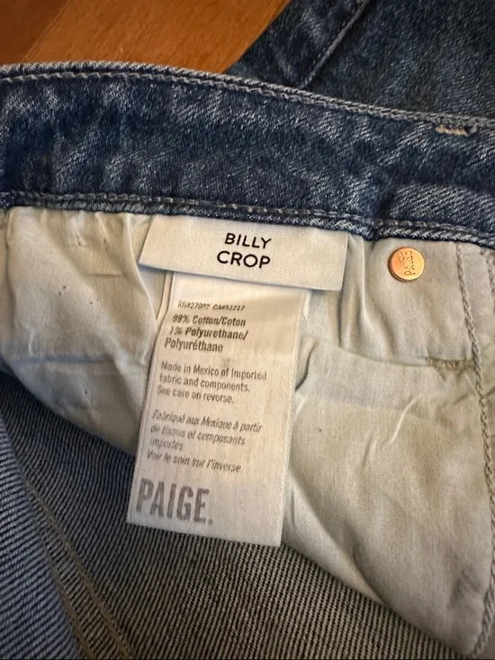 PAIGE Billy High Waist Crop Straight Jeans Moonchild Wash NWT Size 31 - Picture 8 of 14
